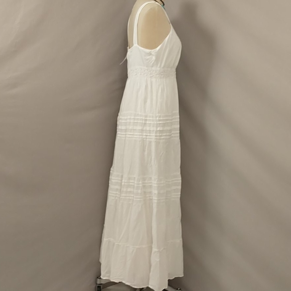 Bohemian White Cotton Dress Summer Flowing Maxi - Picture 4 of 8
